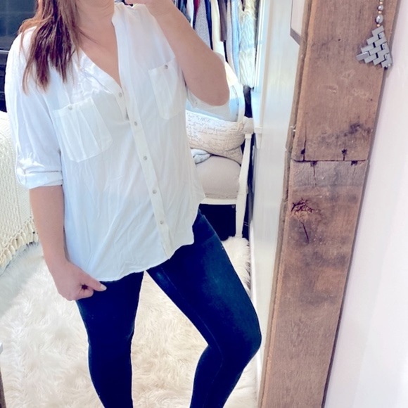 Love tree white button down size 1X shirt - Picture 4 of 7